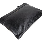 Balenciaga Black Leather Motorcross Clutch