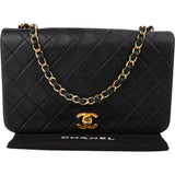 Chanel Quilted Lambskin 24K Gold Single Flap Crossbody Bag