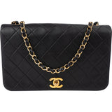 Chanel Quilted Lambskin 24K Gold Single Flap Crossbody Bag