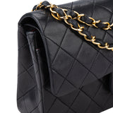 Chanel Quilted Lambskin 24K Gold Small Double Flap Crossbody Bag