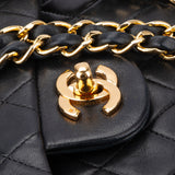 Chanel Quilted Lambskin 24K Gold Small Double Flap Crossbody Bag