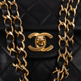 Chanel Quilted Lambskin 24K Gold Medium Double Flap Shoulder Bag