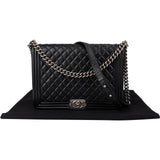 Chanel Quilted Lambskin Boy Single Flap Crossbody Bag
