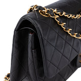 Chanel Quilted Lambskin 24K Gold Medium Double Flap Crossbody Bag