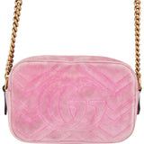 Gucci Pink Satin Crystal Marmont Crossbody Bag