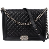 Chanel Quilted Lambskin Boy Single Flap Crossbody Bag