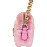 Gucci Pink Satin Crystal Marmont Crossbody Bag