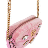 Gucci Pink Satin Crystal Marmont Crossbody Bag