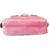 Gucci Pink Satin Crystal Marmont Crossbody Bag