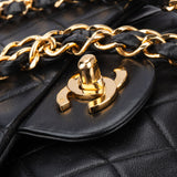 Chanel Quilted Lambskin 24K Gold Medium Double Flap Crossbody Bag