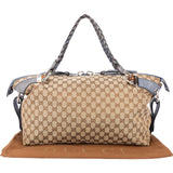 Gucci GG Monogram Heavy Bamboo Handbag