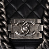 Chanel Quilted Lambskin Boy Single Flap Crossbody Bag
