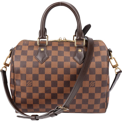Louis Vuitton Damier Ebene Monogram Speedy 25 Handbag