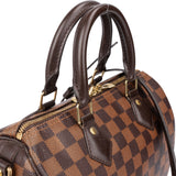 Louis Vuitton Damier Ebene Monogram Speedy 25 Handbag
