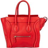 Celine Red Leather Luggage Handbag