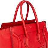 Celine Red Leather Luggage Handbag