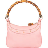 Gucci Pink Leather Bamboo Handbag