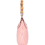 Gucci Pink Leather Bamboo Handbag