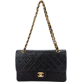 Chanel Quilted Lambskin 24K Gold Medium Double Flap Crossbody Bag