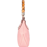 Gucci Pink Leather Bamboo Handbag