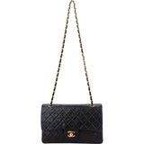 Chanel Quilted Lambskin 24K Gold Medium Double Flap Crossbody Bag