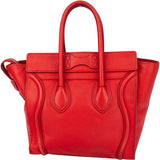 Celine Red Leather Luggage Handbag