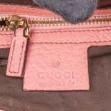 Gucci Pink Leather Bamboo Handbag