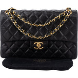 Chanel Quilted Lambskin 24K Gold Medium Double Flap Shoulder Bag