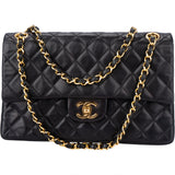 Chanel Quilted Lambskin 24K Gold Medium Double Flap Shoulder Bag