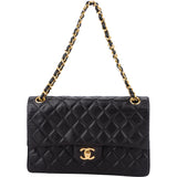 Chanel Quilted Lambskin 24K Gold Medium Double Flap Shoulder Bag