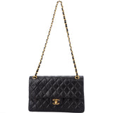 Chanel Quilted Lambskin 24K Gold Medium Double Flap Shoulder Bag