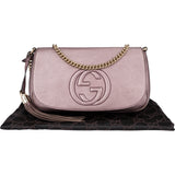 Gucci Metallic Pink Leather Soho CC Crossbody Bag