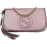 Gucci Metallic Pink Leather Soho CC Crossbody Bag