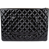 Chanel Quilted Patent Leather CC Clutch