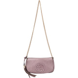 Gucci Metallic Pink Leather Soho CC Crossbody Bag