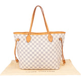 Louis Vuitton Damier Azur Monogram Neverfull MM Shopper Handbag