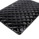 Chanel Quilted Patent Leather CC Clutch