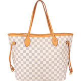 Louis Vuitton Damier Azur Monogram Neverfull MM Shopper Handbag