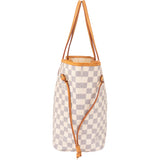 Louis Vuitton Damier Azur Monogram Neverfull MM Shopper Handbag