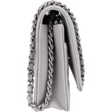 Chanel Quilted Lambskin Palladium Wallet On Chain Crossbody Bag