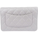 Chanel Quilted Lambskin Palladium Wallet On Chain Crossbody Bag