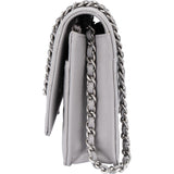 Chanel Quilted Lambskin Palladium Wallet On Chain Crossbody Bag
