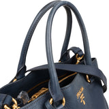 Prada Bleu Vitello Daino Handbag