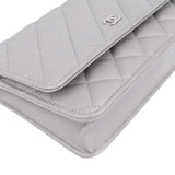 Chanel Quilted Lambskin Palladium Wallet On Chain Crossbody Bag