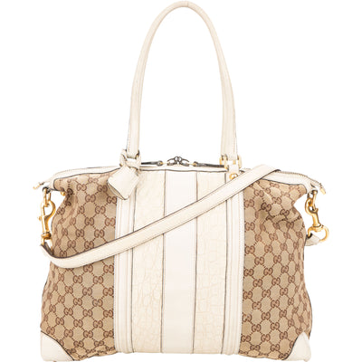 Gucci GG Monogram Croco Optic Handbag - vintageandkickz