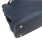 Prada Bleu Vitello Daino Handbag