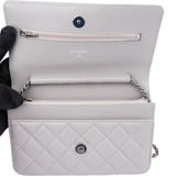 Chanel Quilted Lambskin Palladium Wallet On Chain Crossbody Bag