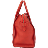 Celine Red Orange Leather Luggage Handbag