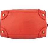 Celine Red Orange Leather Luggage Handbag