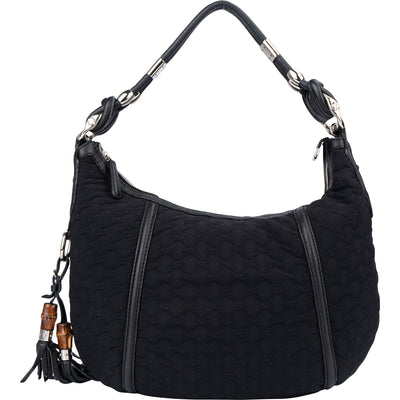 Gucci GG Monogram Bamboo Hobo Bag - vintageandkickz